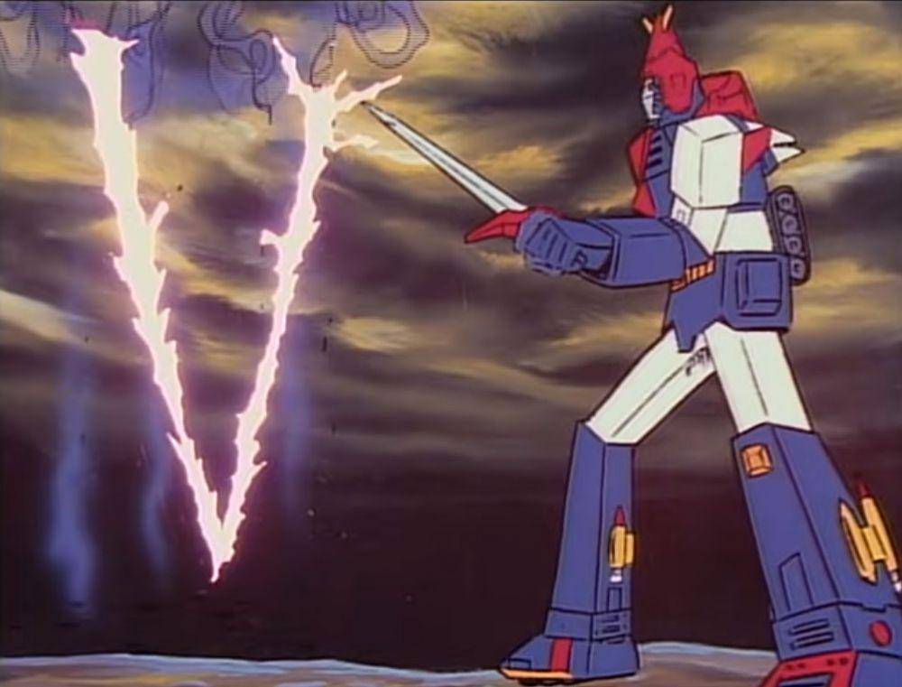 Robot Voltus membawa senjata pedangnya. (youtube.com/TOEI TOKUSATSU WORLD OFFICIAL)