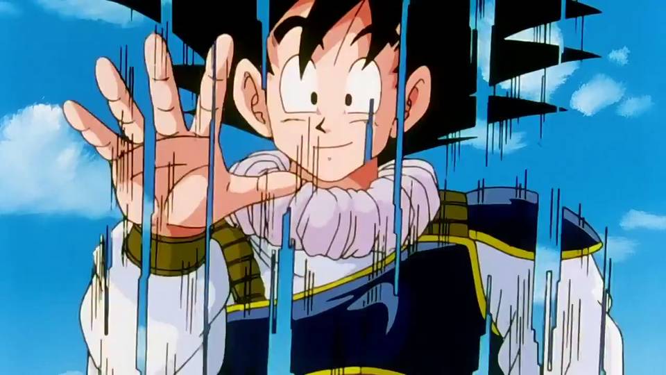 Goku menggunakan Instant Transmission. (dok. Toei Animation/Dragon Ball)