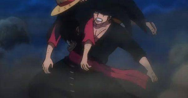 Luffy diselamatkan oleh Zoro ( Dok. Toei Animation / One Piece )