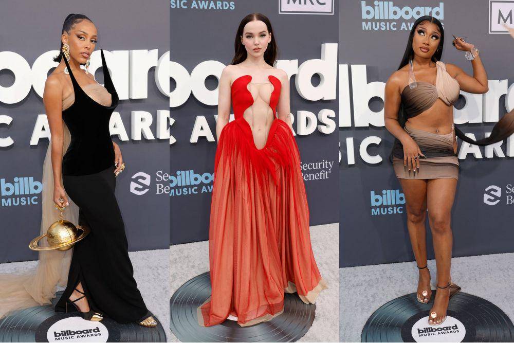kolase potret musisi dunia di Red Carpet Billboard Music Awards 2022 (billboard.com/Frazer Harrison)