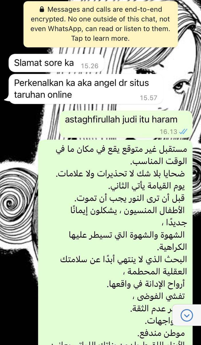 chat dari admin judi online (twitter.com/aparatmati)