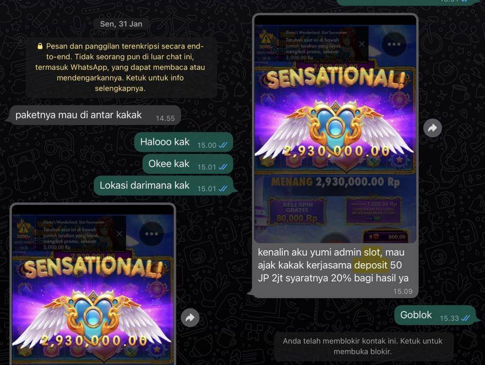 chat dari admin judi online (twitter.com/frikyawsem)
