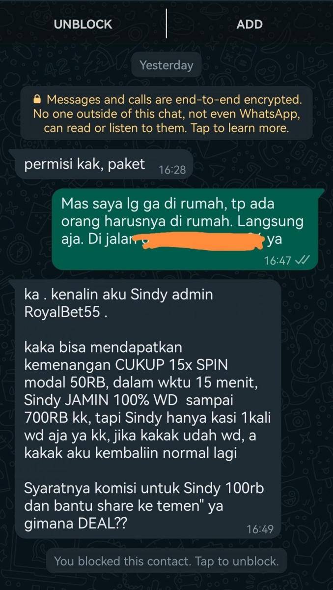chat dari admin judi online (twitter.com/__karafuru)