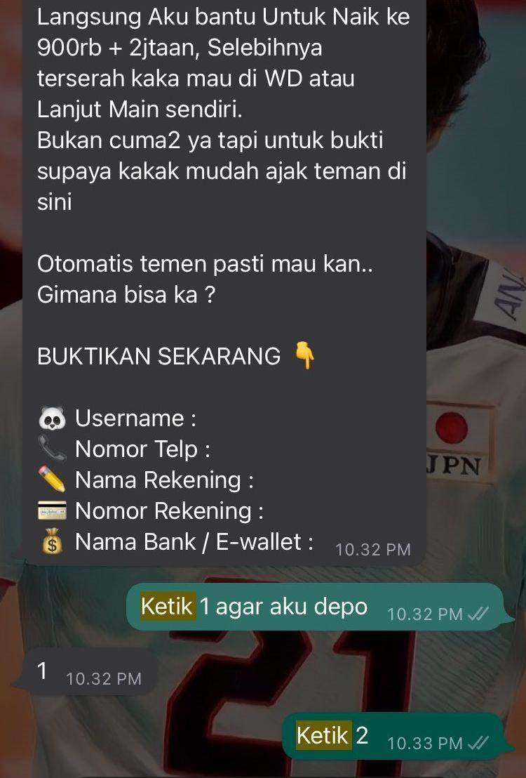 chat dari admin judi online (twitter.com/risolmakaroni)
