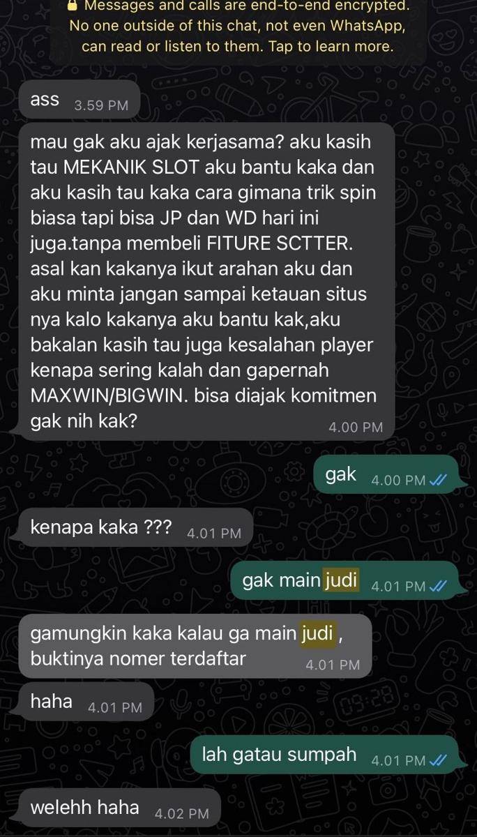 chat dari admin judi online (twitter.com/ghafarmsp)