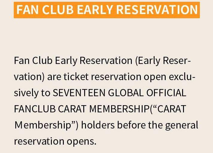 pengumuman early reservation untuk pemegang CARAT Membership (dok. Weverse/SEVENTEEN)