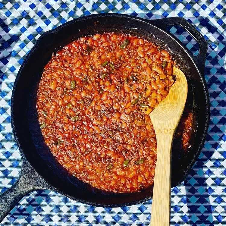 bbq baked beans (instagram.com/spiralbound_n_down)