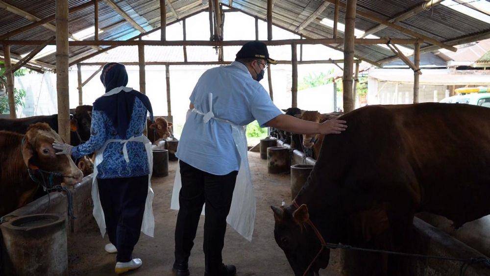 Bupati Kediri Hanindhito Himawan Pramana melakukan pengetatan masuknya hewan ternak terutama dari daerah terinfeksi PMK. (Dok. Humas Pemkab kediri)