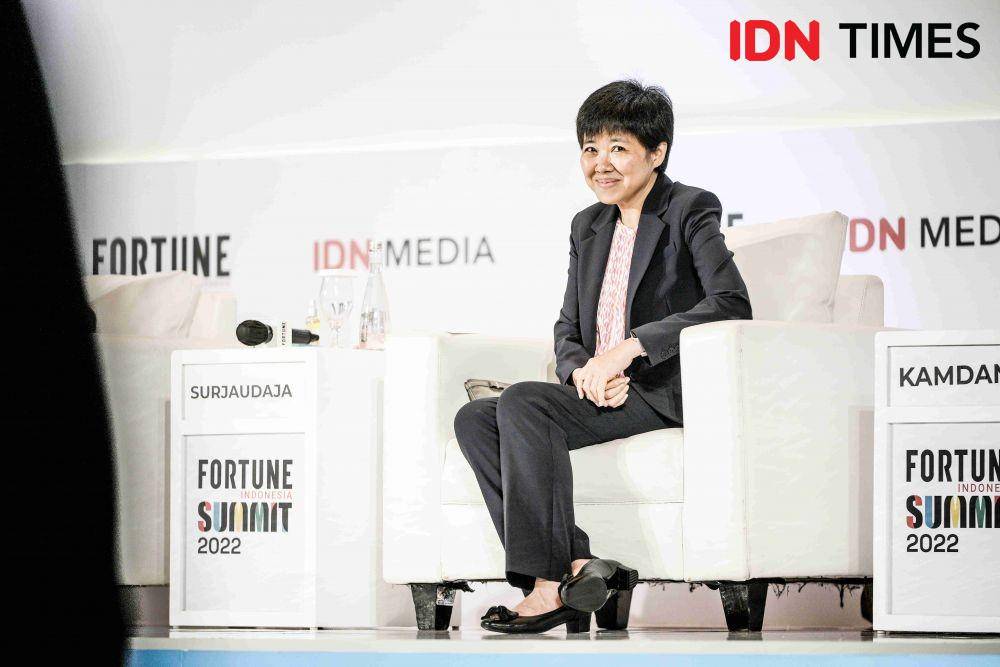 Parwati Surjaudaja, Presiden Direktur OCBC NISP dalam acara Fortune Indonesia Summit 2022 pada Kamis (19/5/2022). (IDN Times/Herka Yanis)