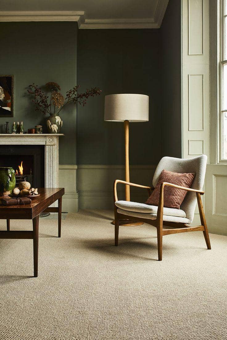 ilustrasi ruang tamu hijau (pinterest.com/House Beautiful)