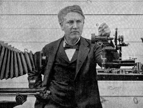 potret Thomas A. Edison, 1893 (commons.wikimedia.org/Century Magazine/W. K. L. Dickson)