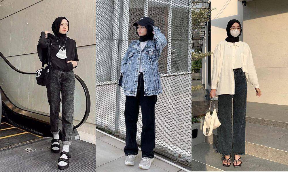 OOTD black jeans hijab (berbagai sumber)
