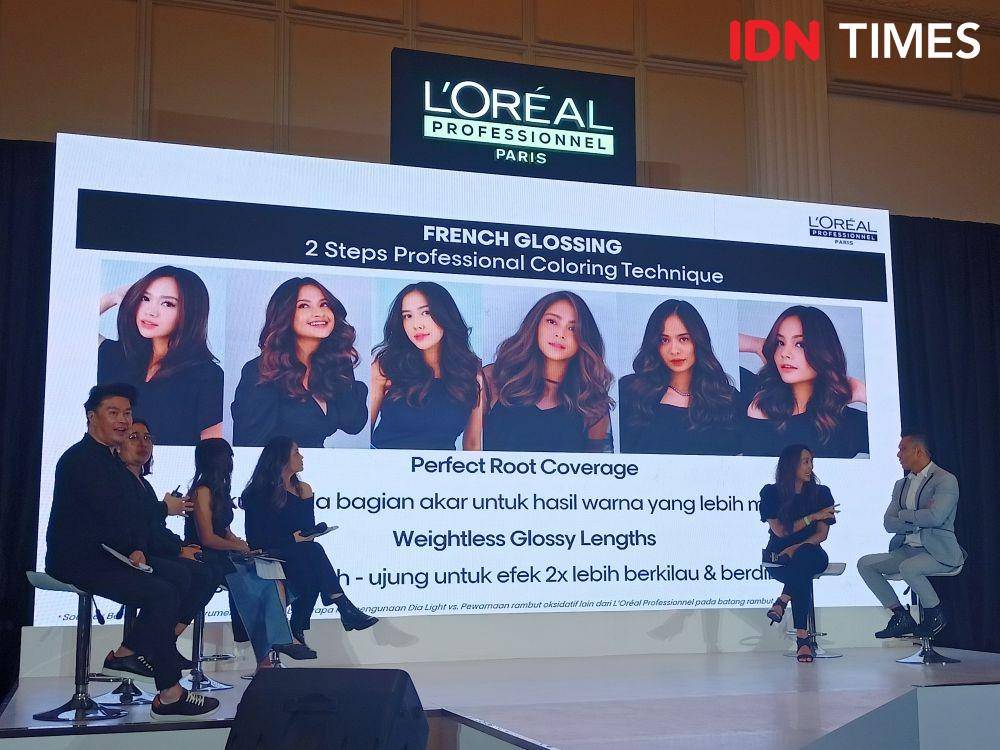 Indra Tanudarma, Head of Education L’Oréal Professionnel dalam acara Launching French Glossing New Services by L’Oréal Professionnel. 18 Mei 2022. (IDN Times/M. Tarmizi Murdianto)