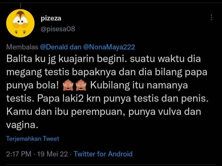 pengalaman warganet beri edukasi seks pada anak (twitter.com/pisesa08)