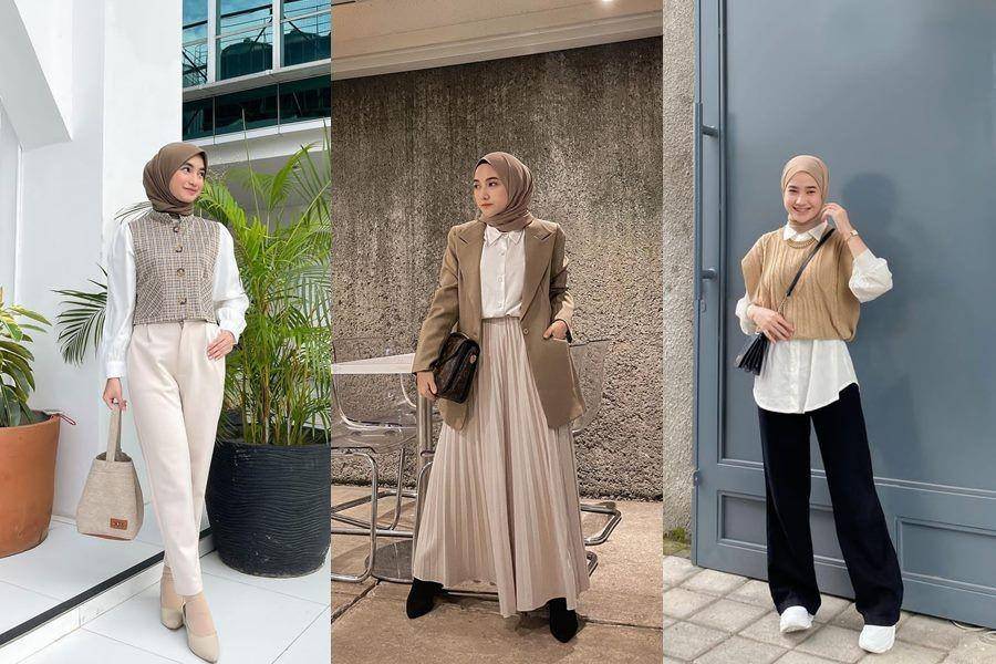 style hijab light academia (instagram.com/inikiranaaa__| instagram.com/nisacookie | instagram.com/oliviafindas)