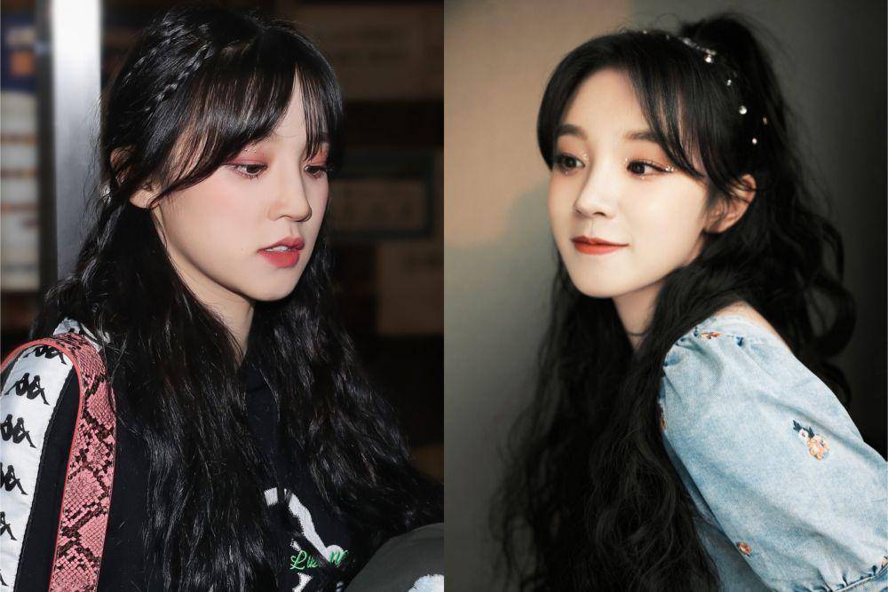 hair styling Yuqi (G)I-DLE (twitter.com/favouriteSYQ/twitter.com/gidle_updates)
