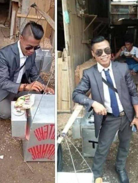 outfit penjual kelewat modis (instagram.com/humorsantuy)