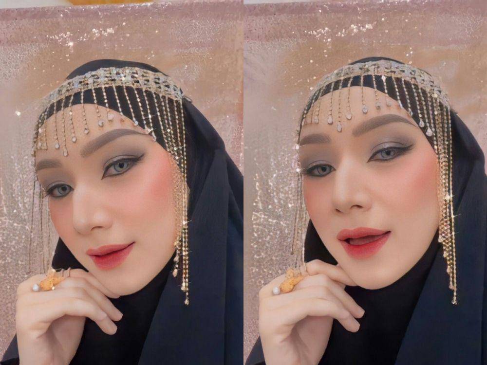 potret Indri Giana kenakan makeup Arabian Look (https://www.instagram.com/_indrigiana_)