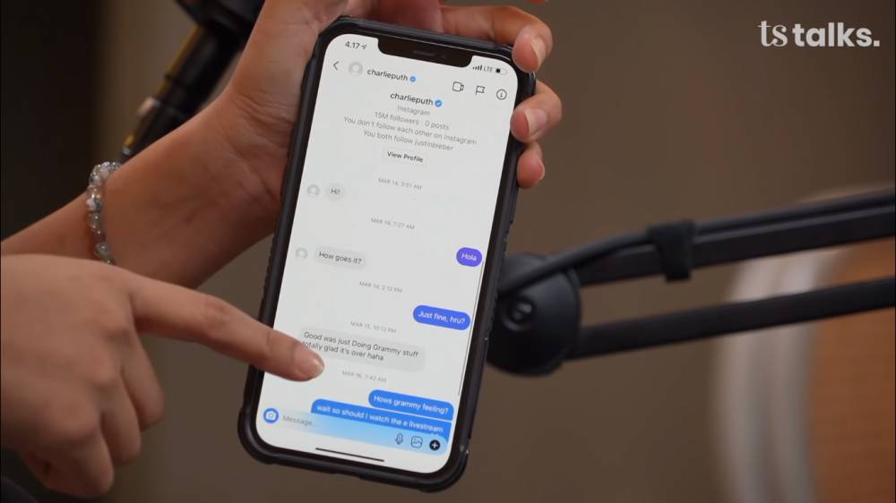 Isi DM Erica Carlina dan Charlie Puth (https://www.youtube.com/c/TSMediaID)