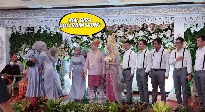 potret Baim Wong dan Kiano ngasal ke nikahan orang (youtube.com/Baim Paula)