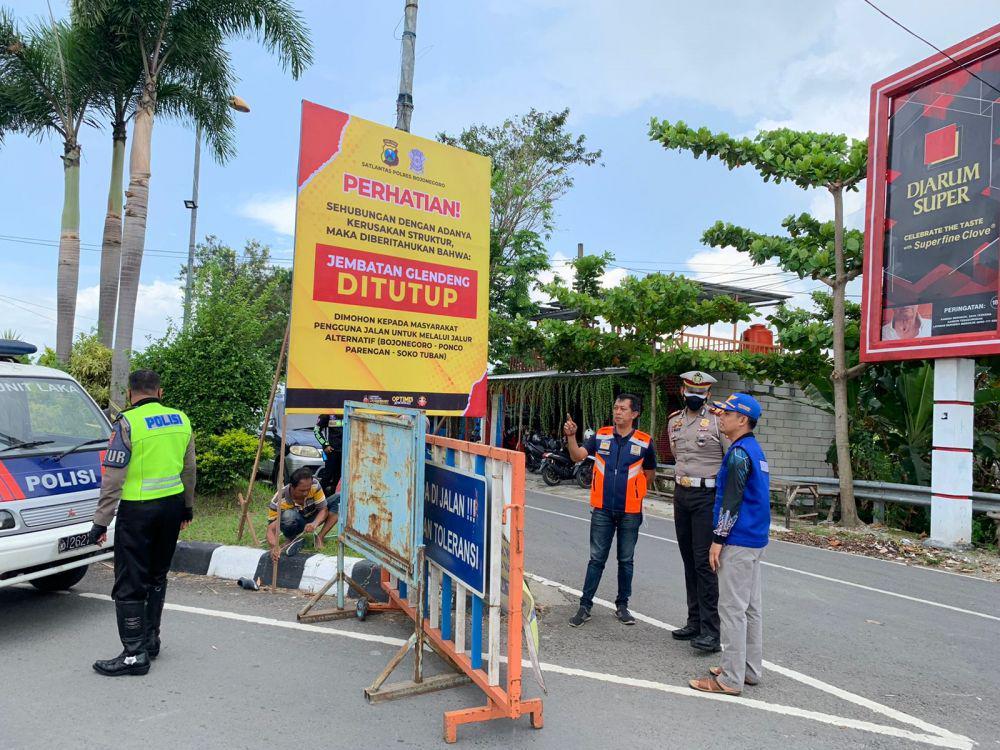 Rusak Lagi, Jembatan Penghubung Tuban-Bojonegoro Ditutup