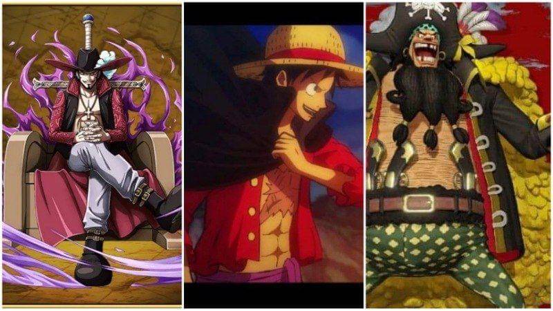 Mihawk, Luffy, dan Kurohige. (Dok. Toei Animation/One Piece)