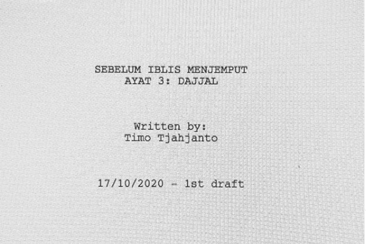 Sebelum Iblis Menjemput ayat 3: Dajjal (Dok. Screenplay/ Sebelum Iblis Menjemput ayat 3: Dajjal)