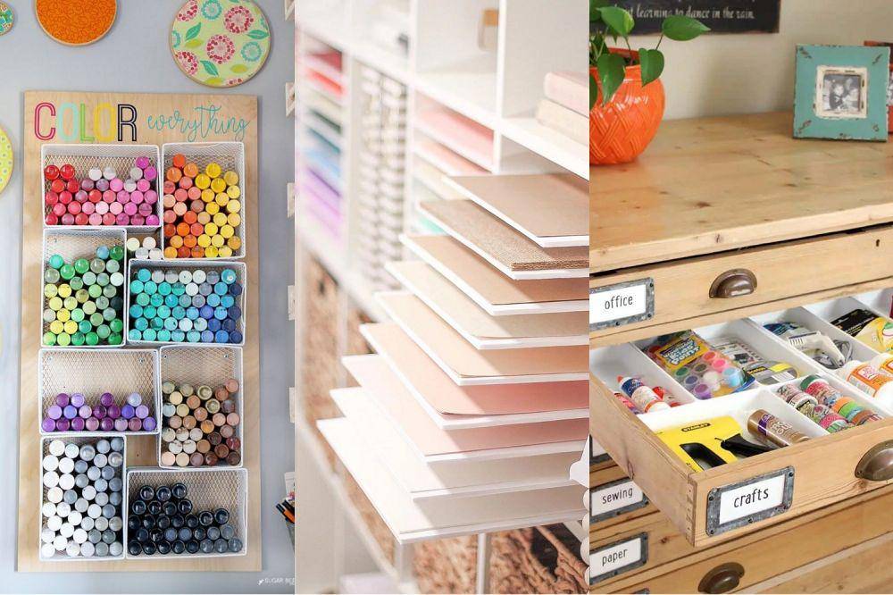 ilustrasi penyimpanan art supplies (cowlingandwilcox.com|thewonderforest.com|bebraveandbloom.com)
