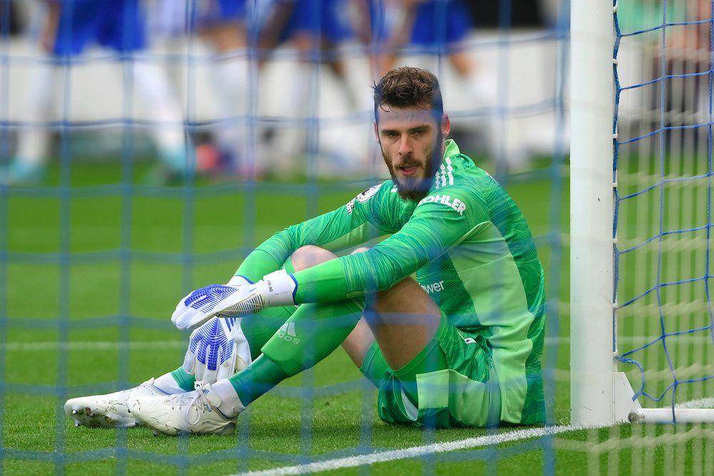 ekspresi kiper David De Gea setelah gawangnya kebobolan (twitter.com/brfootball)