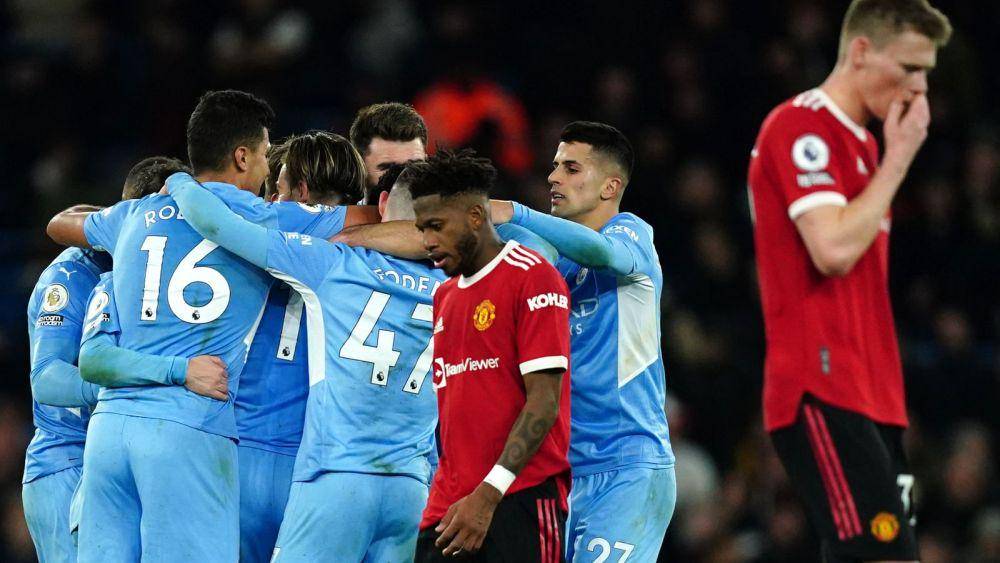 Selisih gol Manchester United di Premier League 2021/2022 sangat jauh berbeda dibanding Manchester City. (skysports.com)
