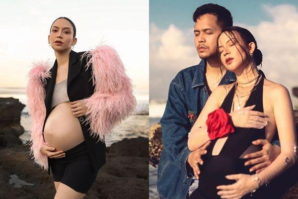 10 Potret Intim Maternity Karina Nadila Bareng Suami di Pantai