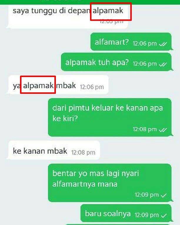 chat kocak ojek online typo (instagram.com/shaaaaarsh)