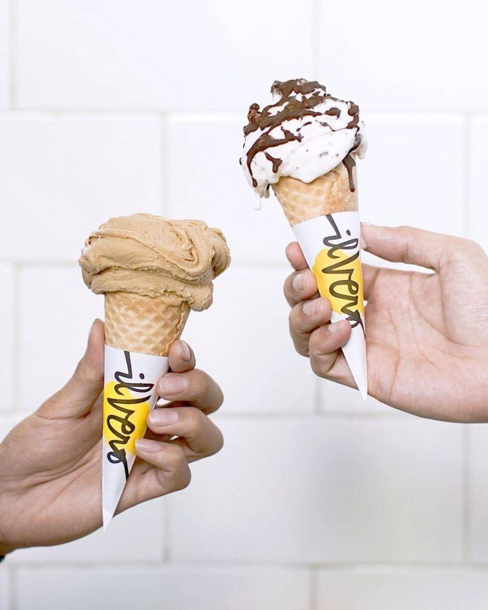 penyajian gelato dalam cone di Ilvero Gelateria (instagram.com/ilverogelateria)