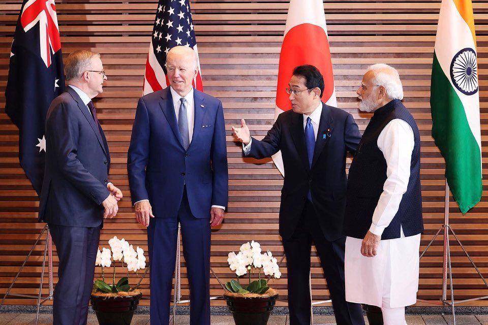 Kiri-kanan: PM Australia Anthony Albanese, Presiden AS Joe Biden, PM Jepang Fumio Kishida, PM India Narendra Modi, gelar pertemuan pemimpin negara QUAD di Tokyo (24/5/2022). (twitter.com/kishida230)