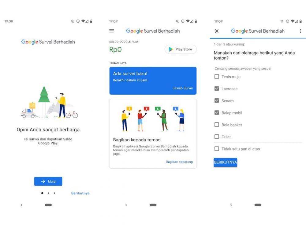ilustrasi Google Survey Rewards (play.google.com)
