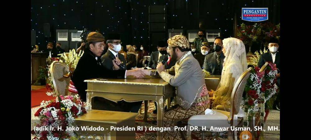 Presiden Jokowi jadi wali nikan Ketua MK Anwar Usman (Tangkap layar)