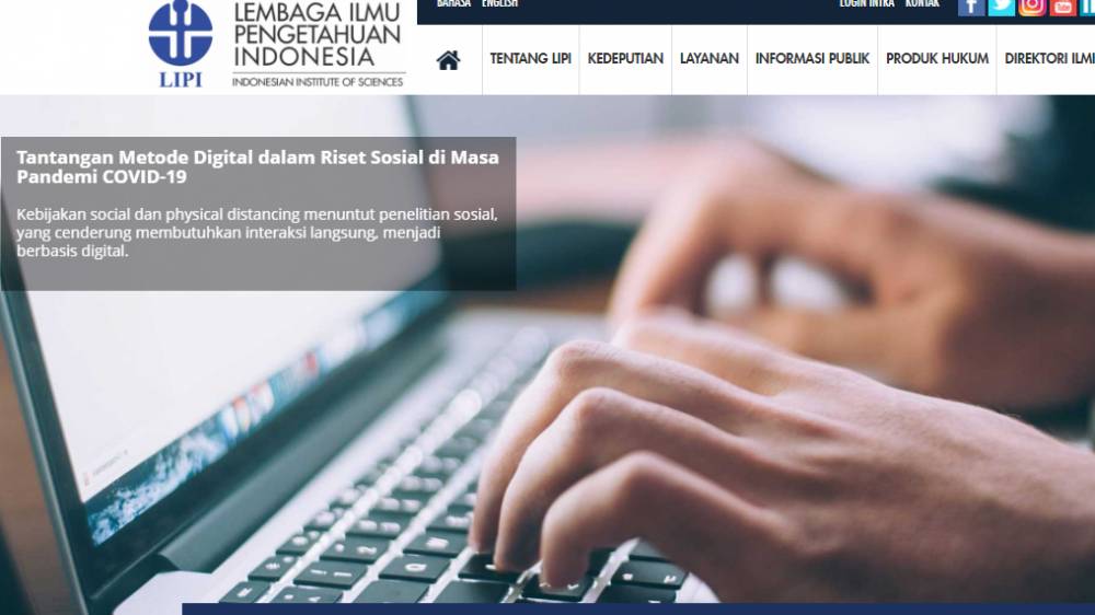 halaman depan Lipi (lipi.go.id)