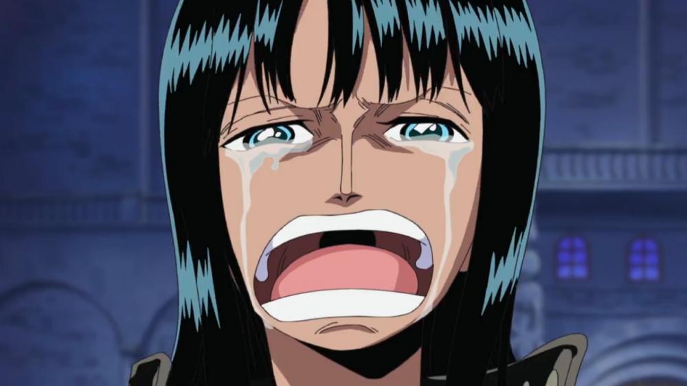 Robin menangis. (dok. Toei Animation/One Piece)