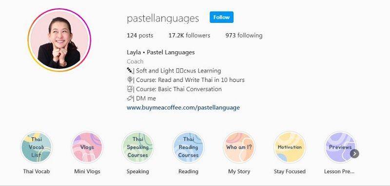 akun instagram pastellanguages(instagram.com/pastellanguages)