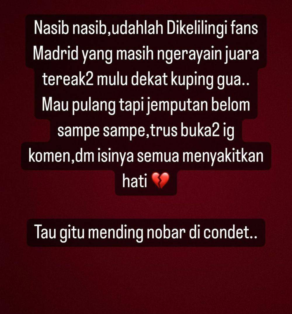 Rizky Billar nonton final Liga Champions 2022 (instagram.com/rizkybillar)