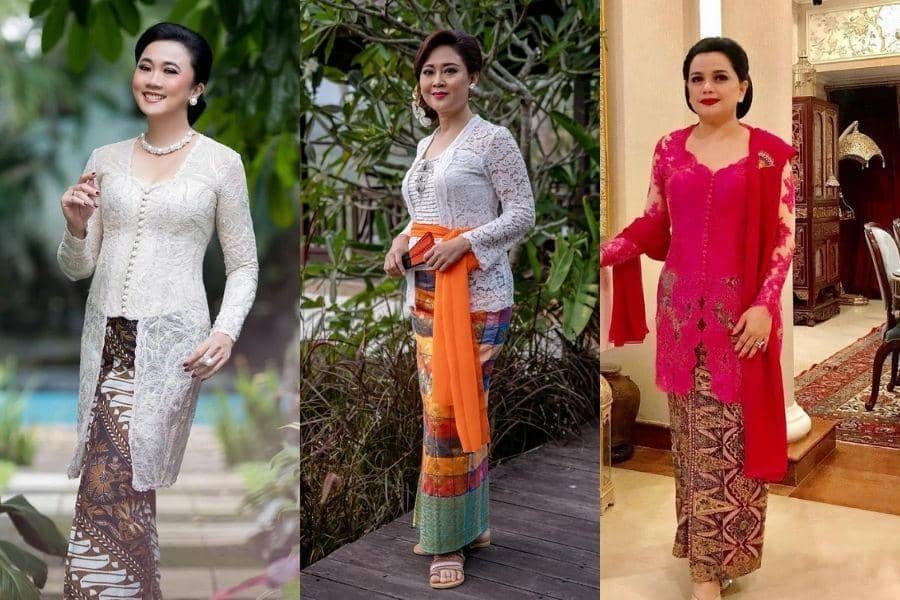 9 Ide Kebaya Brokat ala Istri Pejabat, Gaya Simple untuk Kondangan