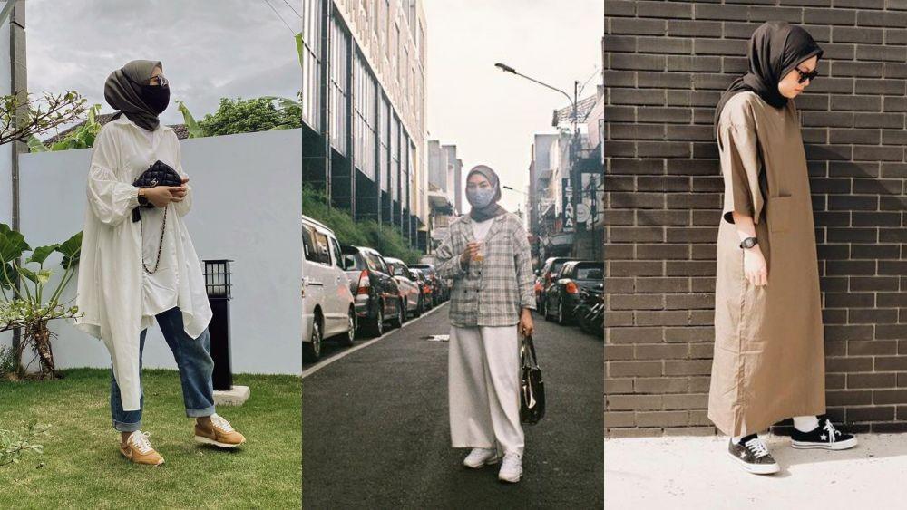 10 OOTD Hijab Ala Anak Band Gania Alinda, Trendi dan Gampang Disontek