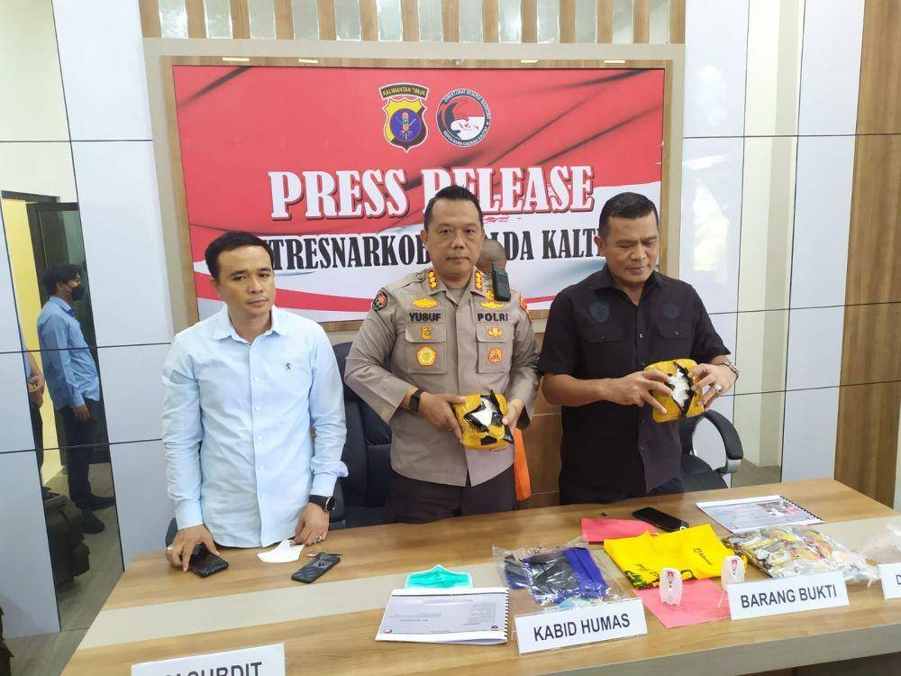 Polda Kaltim rilis kasus ABH sebagai kurir sabu (Istimewa)