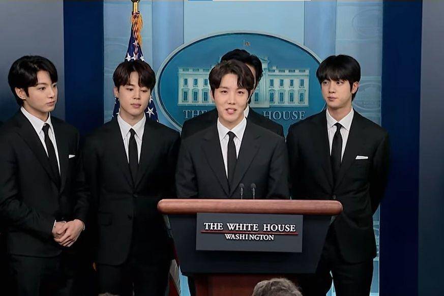 BTS saat press briefing di White House (youtube.com/C-SPAN)