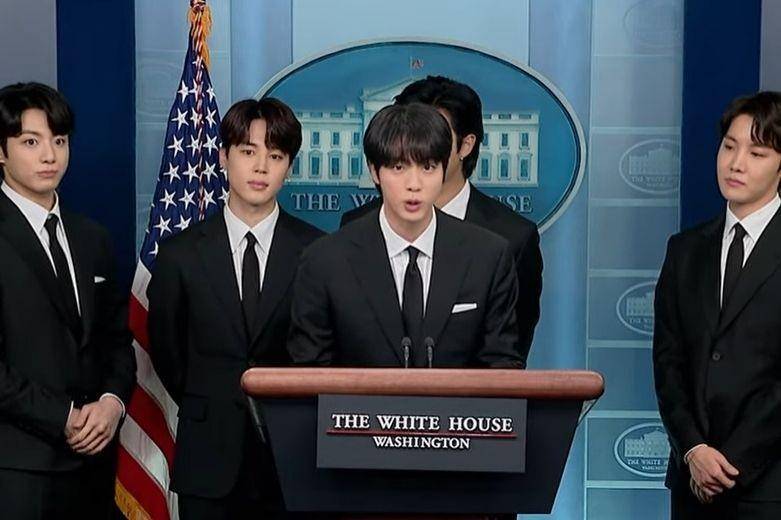BTS saat press briefing di White House (youtube.com/C-SPAN)