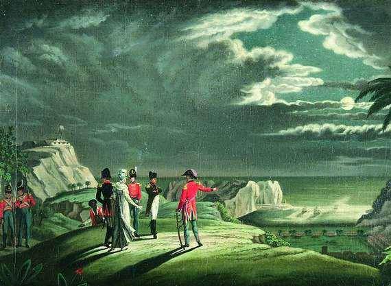 lukisan Napoleon saat diasingkan di pulau St. Helena (Napoleon banished on the island St. Helena karya Anonymous)