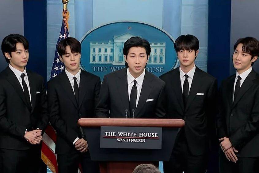 BTS saat press briefing di White House (youtube.com/C-SPAN)