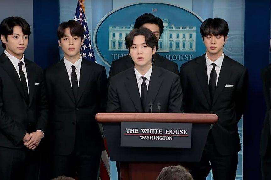 BTS saat press briefing di White House (youtube.com/C-SPAN)