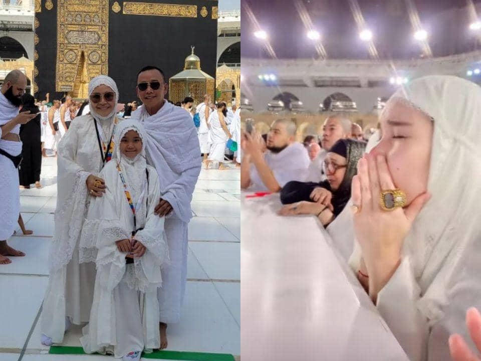 10 Momen Ayu Ting Ting Sekeluarga saat Ibadah Umrah, Berurai Air Mata!