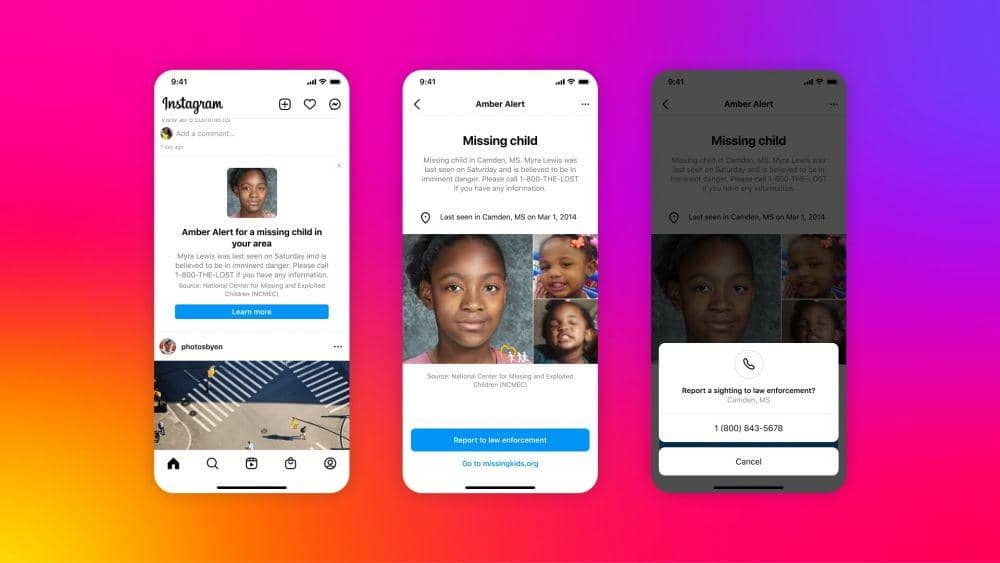 ilustrasi penggunaan AMBER alert di Instagram (instagram.com)